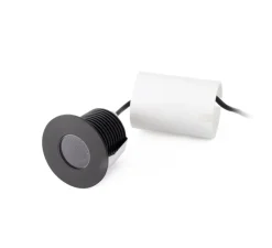 Spot de sol encastrable, Grund 37, noir, IP67, LED, 3000K, 110 lm, Ø3,7cm, H9,5cm - Faro
