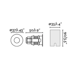 Spot de sol encastrable, Grund 37, noir, IP67, LED, 3000K, 110 lm, Ø3,7cm, H9,5cm - Faro