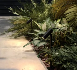 Spot, d’extérieur, Myos, à piquer, noir texturé, IP65, LED, dim, 3000K, 312 lm, Ø4cm, H15cm - Astro