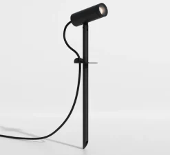 Spot, d’extérieur, Myos, à piquer, noir texturé, IP65, LED, dim, 3000K, 312 lm, Ø4cm, H15cm - Astro