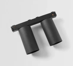 Spot double pour rail, Minude Track 48V Adjustable 45 2x, noir, LED, dim, 2700K, 579 lm, Ø4,5cm, H8,8cm - Modular