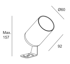Spot, Eko, noir, IP66, Ø6cm, H9,2cm - LEDS C4