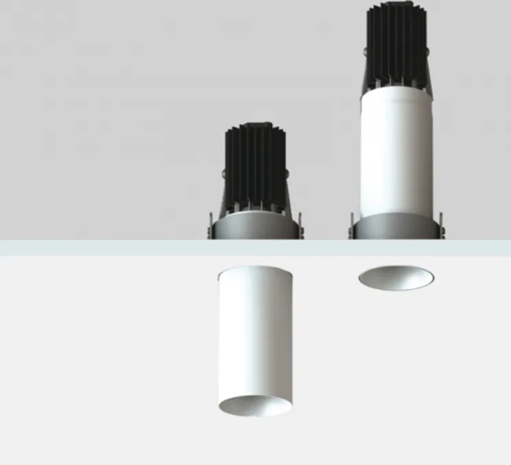 Spot encastré téléscopique, Nyx Tube, T35, mokka, H84-144mm, Ø40mm - LED- LUCIFERO'S