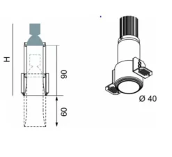Spot encastré téléscopique, Nyx Tube, T35, mokka, H84-144mm, Ø40mm - LED- LUCIFERO'S