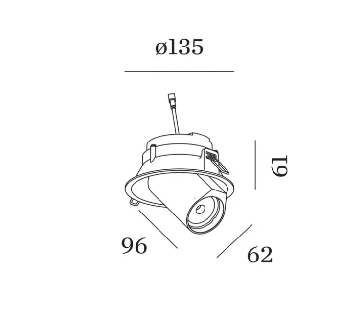 Spot encastrable, Bliek Round 1.0 LED, noir et or, LED, 3000K, 635 à 855lm, Ø6,2cm, H9,6cm - Wever&Ducré