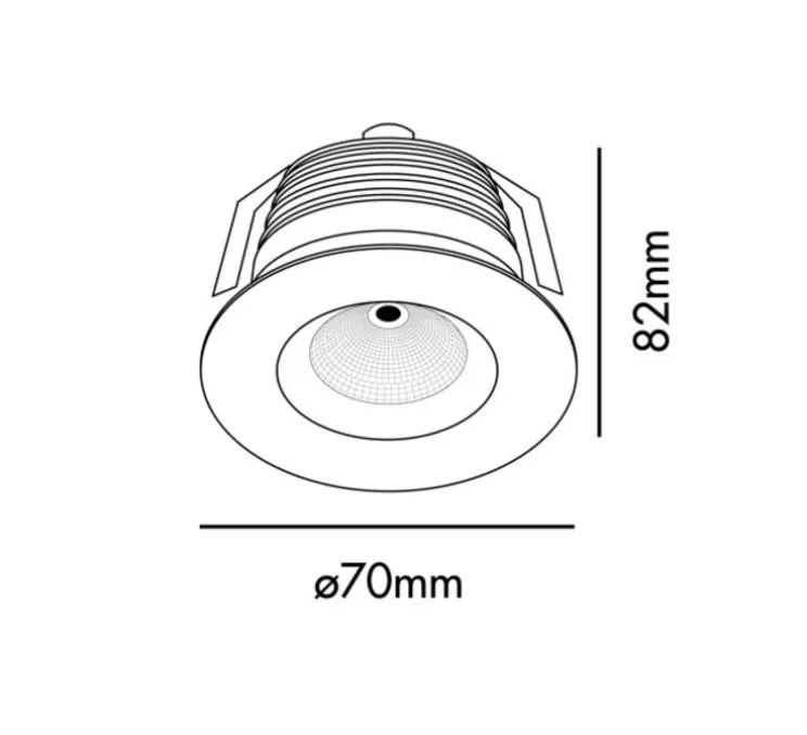 Spot encastrable, Clear, blanc, IP65, 3000K, Ø7cm, H8,2cm - Faro