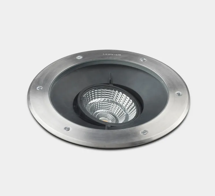 Spot encastrable de sol, Gea Cob, acier inoxydable, IP65-67, LED, dim, 3000K, 3681 lm, Ø30cm, H17,7cm - LEDS C4