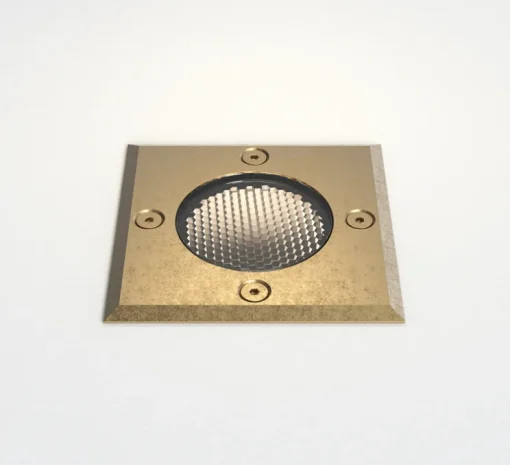 Spot encastrable de sol, Gramos Square, laiton massif, IP65, L10,5cm, P11,2cm - Astro