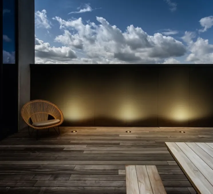 Spot encastrable de sol, Map Asym 1.2, acier inoxydable, IP67, LED, dim, 3000K, 730 lm, Ø12cm, H11,3cm - Wever&Ducré