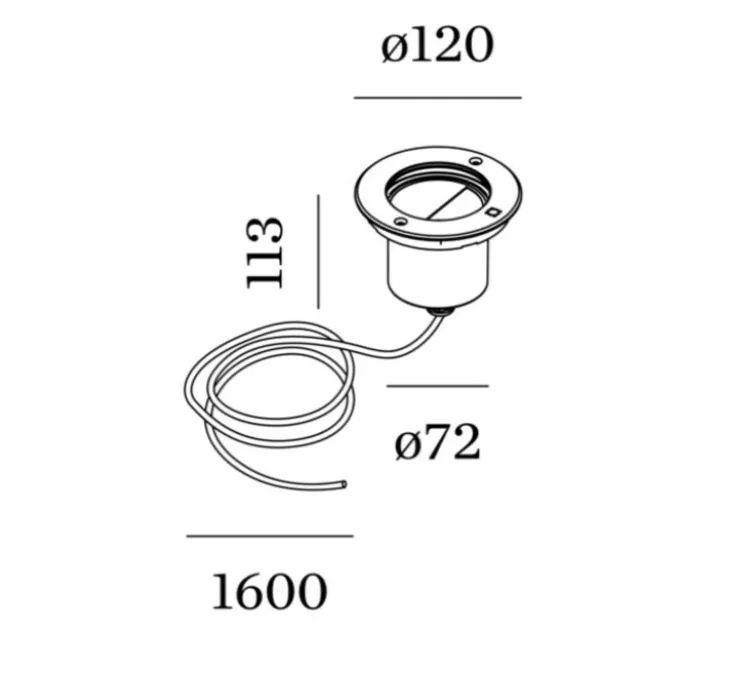 Spot encastrable de sol, Map Asym 1.2, acier inoxydable, IP67, LED, dim, 3000K, 730 lm, Ø12cm, H11,3cm - Wever&Ducré