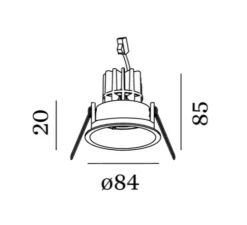 Spot encastrable, Deep 1.0 LED, blanc, LED, 3000K, 575/770lm, Ø8,4cm, H8,5cm - Wever&Ducré