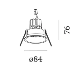 Spot encastrable, Deep 1.0 LED, champagne, LED, 2700K, 525/705lm, Ø8,4cm, H7,6cm - Wever&Ducré