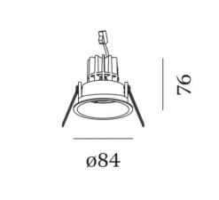 Spot encastrable, Deep 1.0 LED, argent, LED, 2700K, 525/705lm, Ø8,4cm, H7,6cm - Wever&Ducré