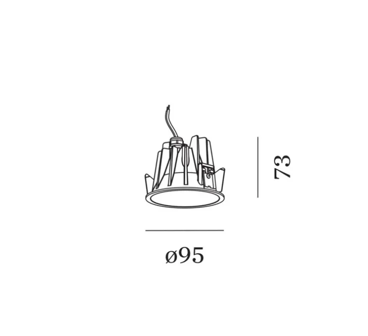 Spot encastrable, Deep 1,0, noir mat, IP65, LED, 3000K, 640 lm, L9,5cm, P7.3cm - Wever&Ducré