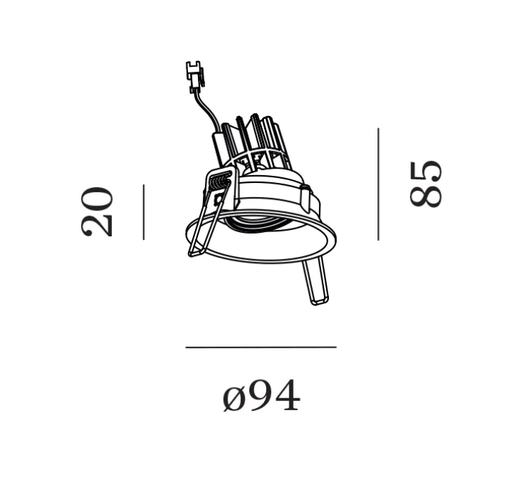 Spot encastrable, Deep Adjust 1.0 LED, blanc, LED, 2700K, 530/710lm, Ø9,4cm, H8,5cm - Wever&Ducré