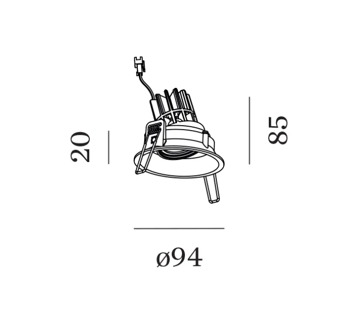 Spot encastrable, Deep Adjust 1.0, bronze, installation fil ressort, LED, 3000K, 570/770lm, Ø9,4cm, H8,5cm - Wever&Ducré