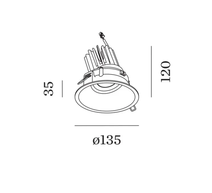 Spot encastrable, Deep Adjust Fort 1.0 LED, noir, LED, 3000k, 2590 lm, Ø13,5cm, H12cm - Wever&Ducré