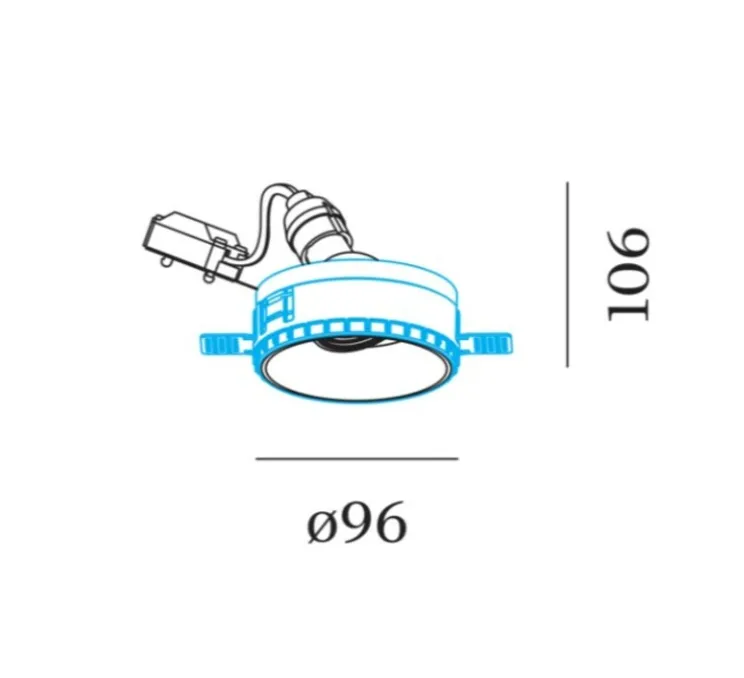 Spot encastrable, Deep Adjust Trimless 1.0 PAR16, blanc, Ø9,6cm, H10,6cm - Wever&Ducré