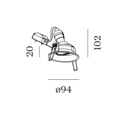 Spot encastrable, Deep Adjust 1.0 PAR16, noir, Ø9,4cm, H10,2cm - Wever&Ducré