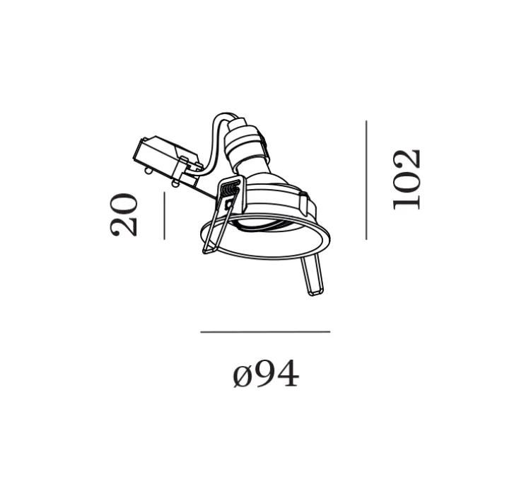 Spot encastrable, Deep Adjust 1.0 PAR16, noir, Ø9,4cm, H10,2cm - Wever&Ducré