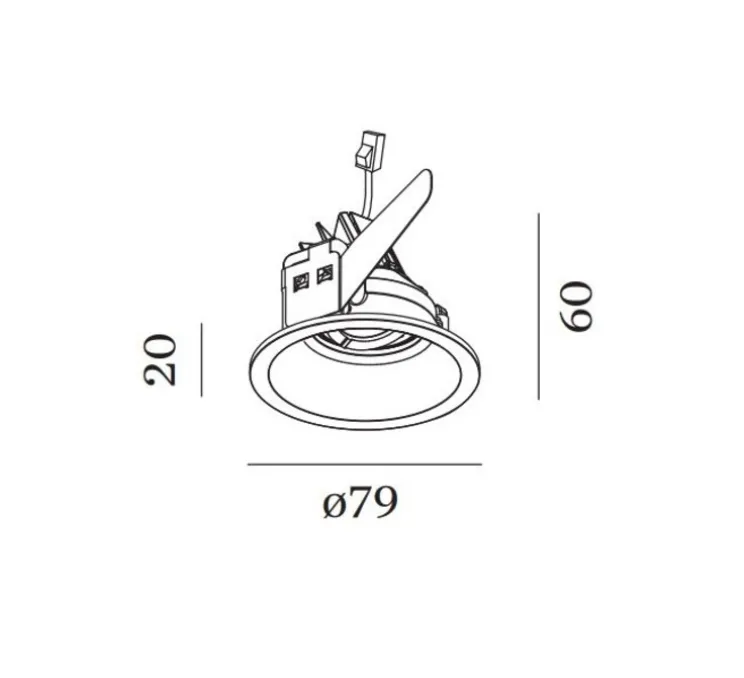 Spot encastrable, Deep Adjust Petit, noir, blade springs, LED, 2700K, 540lm, Ø7,9cm, H6,0cm - Wever&Ducré