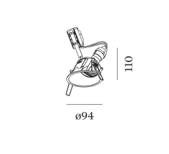 Spot encastrable, Deep Asym 1.0 PAR16, aluminium, Ø9,4cm, H9,5cm - Wever&Ducré