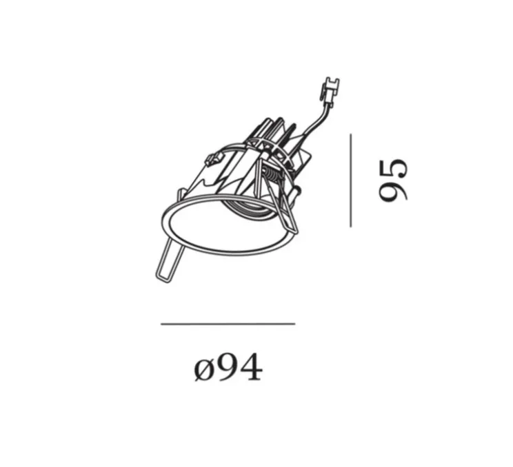 Spot encastrable, Deep Asym 1.0, noir mat, LED, dim, 3000K, 435 à 585 lm, Ø9,4cm, H9,5cm - Wever&Ducré