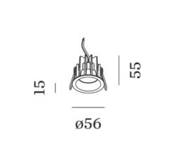 Spot encastrable, Deep Bijou IP65 1.0 LED, noir, IP65, LED, 3000K, 455lm, Ø5,6cm, H5cm - Wever&Ducré