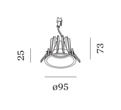 Spot encastrable, Deep IP65 1.0 LED, noir, IP65, LED, 3000K, 405/620lm, Ø9,5cm, H7,3cm - Wever&Ducré