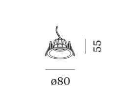 Spot encastrable, Deep Petit 1.0, blanc, IP65, LED, dim, 2700K, 590 lm, Ø8cm, H5,5cm - Wever&Ducré