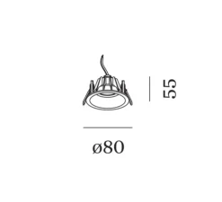 Spot encastrable, Deep Petit 1.0, noir, IP65, LED, dim, 2700K, 590 lm, Ø8cm, H5,5cm - Wever&Ducré