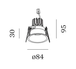 Spot encastrable, Deeper 1.0 LED, noir, Led, 3000K, 550/740lm, Ø8,5cm, H9,5cm - Wever&Ducré