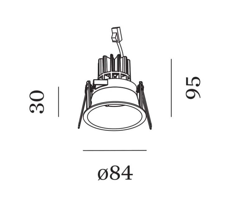 Spot encastrable, Deeper 1.0 LED, noir, Led, 3000K, 550/740lm, Ø8,5cm, H9,5cm - Wever&Ducré