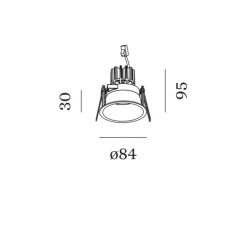 Spot encastrable, Deeper 1.0 IP44, noir, IP44, LED, 2700k, 525 lm, Ø8,4cm, H3cm - Wever&Ducré