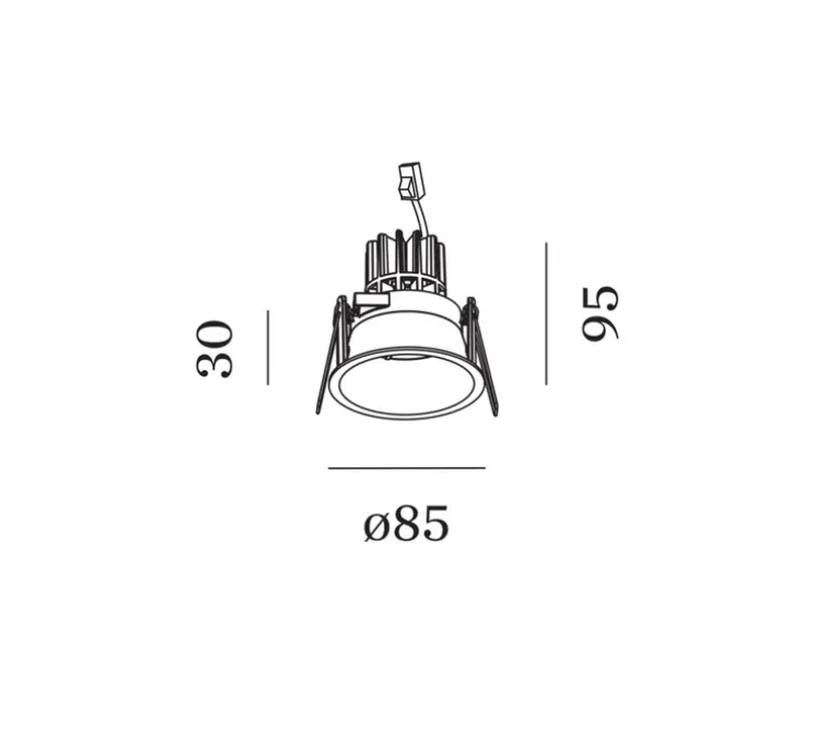 Spot encastrable, Deeper IP44 ceiling recessed 1.0 LED, blanc, LED, 3000K, 500/650lm, Ø8,5cm, H9,5cm - Wever & Ducré