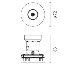 Spot encastrable, Eclectic 70, blanc, LED, dim, 2700K, 395 lm, L7,2cm, P8,3cm - Flos
