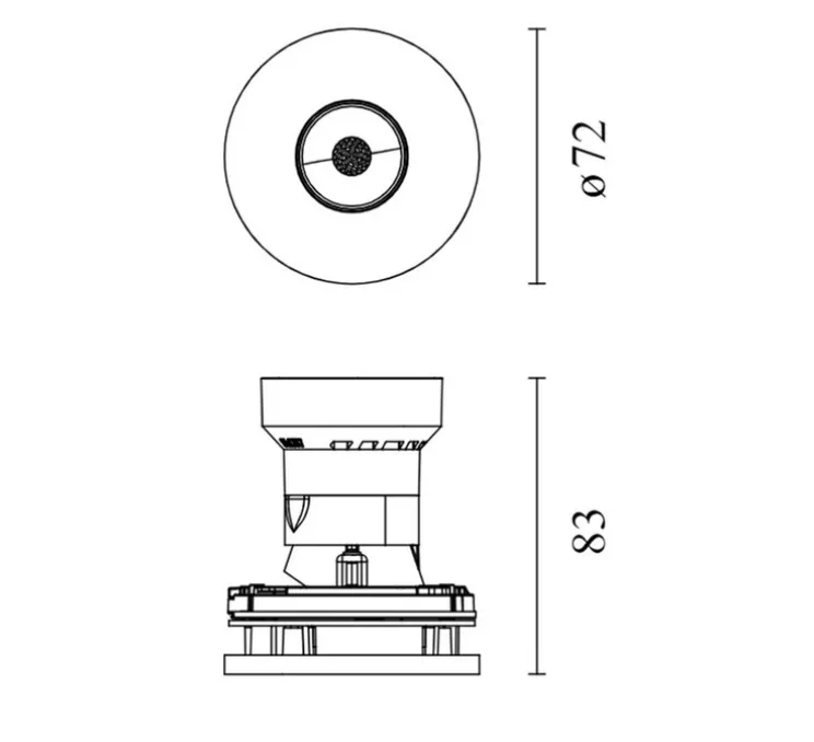 Spot encastrable, Eclectic 70, blanc, LED, dim, 2700K, 395 lm, L7,2cm, P8,3cm - Flos