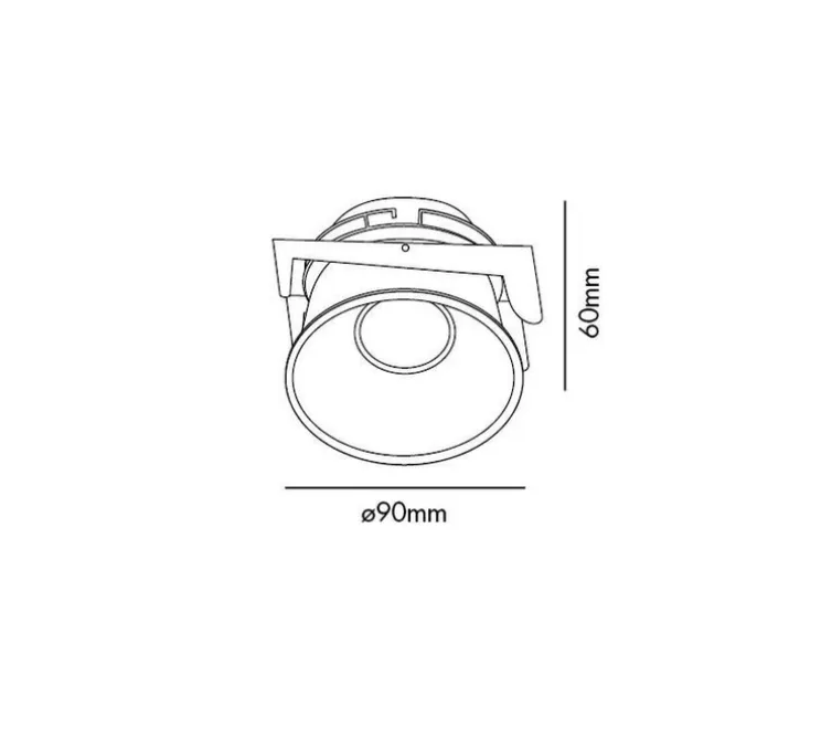 Spot encastrable, Fresh, GU10, or, Ø9cm, H12cm (hauteur plafond recommandée 14,5cm) - Faro