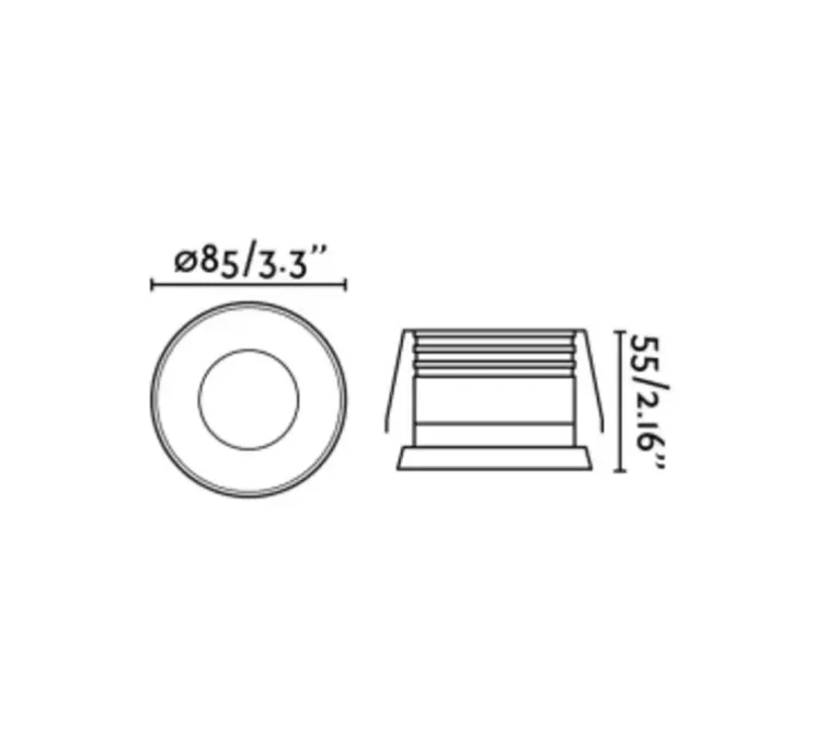 Spot encastrable, Gas, blanc, Ø8,5cm, H5,5cm - Faro