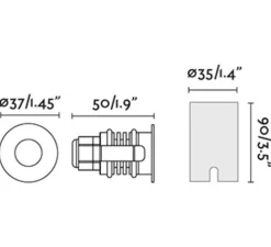 Spot encastrable, Grund 34, argent, IP67, LED, 2700K, 77 lm, Ø3,7cm, H5cm - Faro