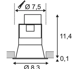 Spot encastrable, HORN 1, blanc, Ø8,3cm, H11,5cm - Slv
