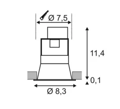Spot encastrable, HORN 1, noir, Ø8,3cm, H11,5cm - Slv