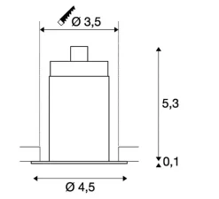 Spot encastrable, Horn Mini, blanc, LED, 3000K, 70lm, 3W, Ø4,5cm, H5.3cm - SLV
