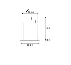 Spot encastrable, Horn Mini, noir, or, LED, 2900K, 70 lm, Ø4,5cm, H5,4cm - SLV