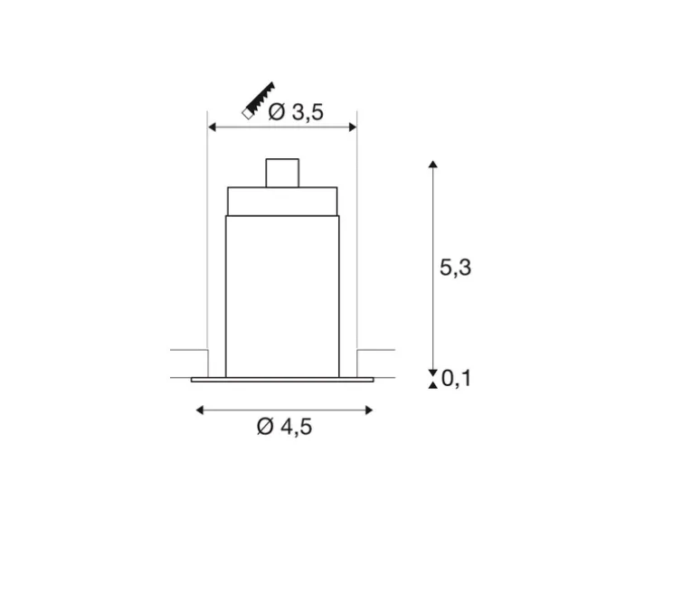 Spot encastrable, Horn Mini, noir, or, LED, 2900K, 70 lm, Ø4,5cm, H5,4cm - SLV