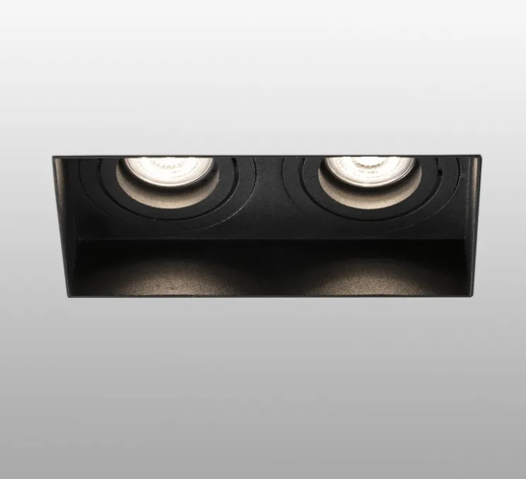 Spot encastrable, Hyde double trimless orientable, noir, L16,4cm, H5,5cm - Faro