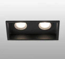 Spot encastrable, Hyde double IP44, noir, L17,1cm, H5,5cm - Faro