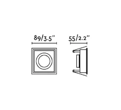 Spot encastrable, Hyde IP44, noir, L8,9cm, H5,5cm - FARO