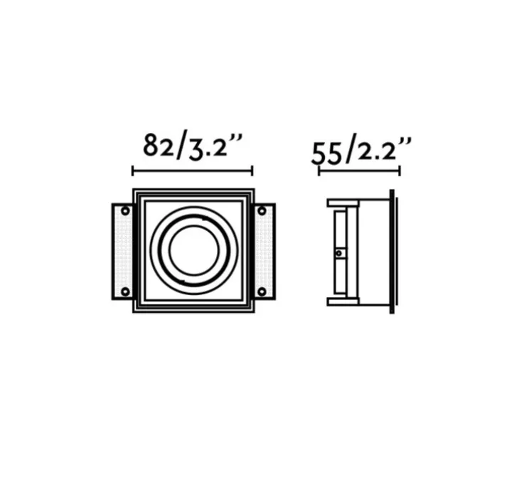 Spot encastrable, Hyde Square, orientable, trimless , blanc, L8,2cm, H13cm - Faro