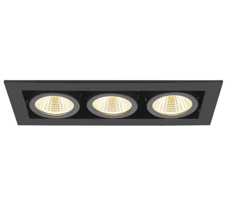 Spot encastrable, Kadux triple, noir, LED, dim, 3000K, 2350 lm, L21cm, H8,3cm - SLV